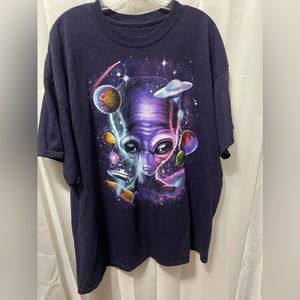 Y2K UFO Alien Graphic T-Shirt Unisex Size 2X